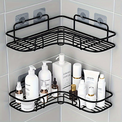 [Bathroom Storage Shelf] Rust-Resistant Corner Shower Rack | Wall-Mounted Bathroom Shelf for Shampoo, Toner, Cosmetics