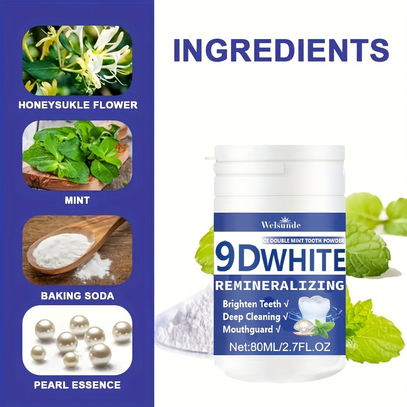 [Tooth Whitening Powder] 9D White Remineralizing Hydroxyapatite Tooth Powder, Tooth Whitening Powder, Deep Cleaning, Fresh Breath, Ideal For Oral Health & Hygiene Gift For Women Men, Breath Freshener, Toothpaste, Tooth Cleani