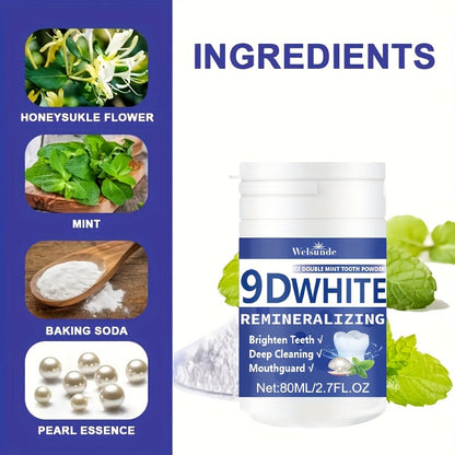[Tooth Whitening Powder] 9D White Remineralizing Hydroxyapatite Tooth Powder, Tooth Whitening Powder, Deep Cleaning, Fresh Breath, Ideal For Oral Health & Hygiene Gift For Women Men, Breath Freshener, Toothpaste, Tooth Cleani
