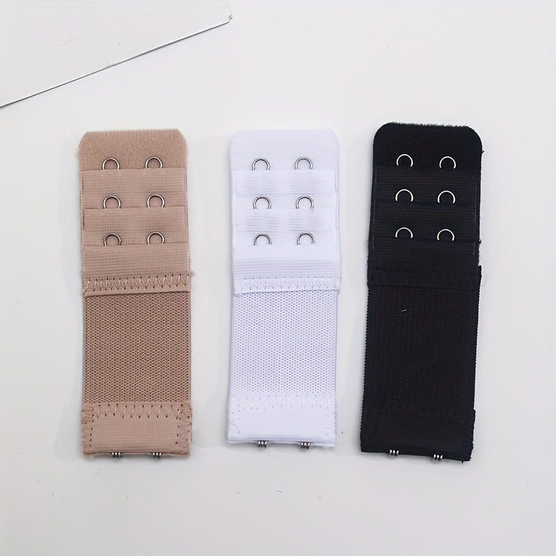 3 Pieces Adjustable 2-Hook Bra Strap Extenders for Comfortable Braless Look, Women's Lingerie & Underwear Accessories with Adjustable Band