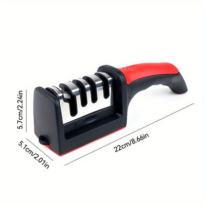 4-Stage Professional Knife Sharpener | High-Precision Whetstone, Diamond, and Ceramic Sharpening Stone with Non-Slip Grip | Easy to Use, Fast Sharpening, Long-Lasting Performance, Suitable for Father'S Day