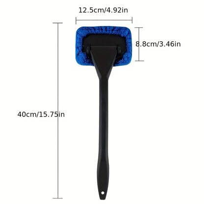 Windshield Cleaning Brush Kit • Long Handle Interior Car Glass Wiper • Plastic Material
