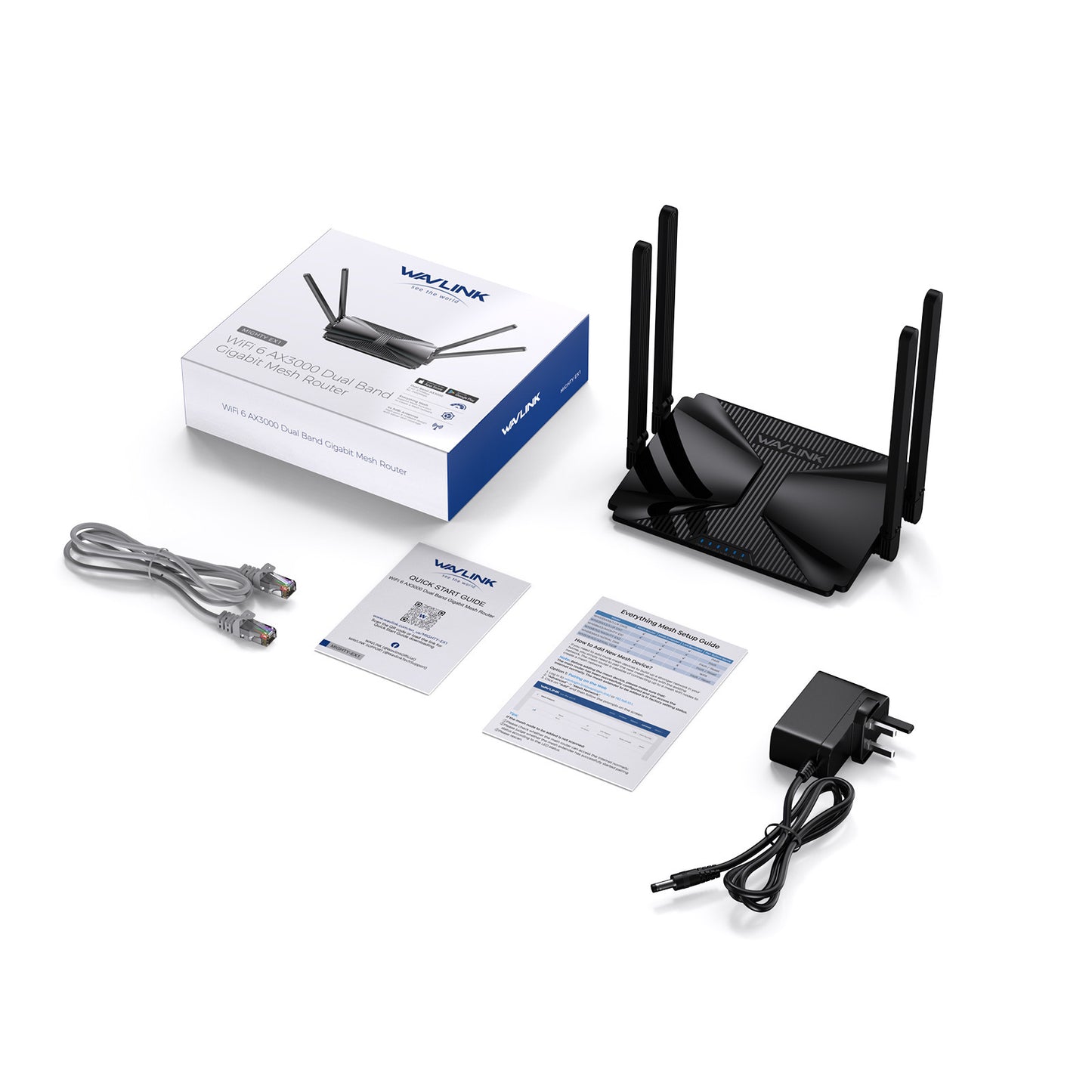 AX3000 Dual-Band Gigabit Mesh Wireless Wi-Fi 6 Router With 5dBi High-Gain Four-Antenna Design