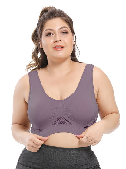Plus Size Sports Bras for Women Seamless Bra with Pads Big Size Bralette Push Up Brassiere Bra Vest