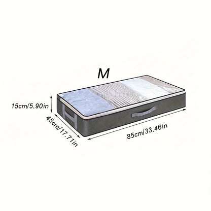 Under-Bed Storage Box with Flip-Top Lid - Durable Non-Woven Fabric Organizer for Blankets, Clothes & Bedding | Multi-Purpose Space-Saving Design, Dust-Resistant Contemporary Bedside Storage Solution, Bedroom Organizers And St