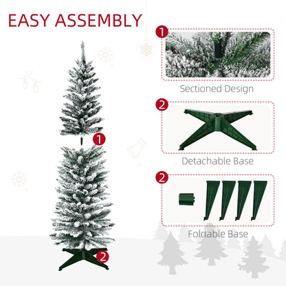 5' Snow Flocked Artificial Pencil Christmas Tree