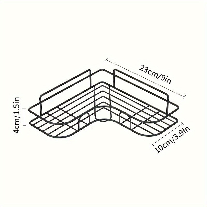 [Bathroom Storage Shelf] Rust-Resistant Corner Shower Rack | Wall-Mounted Bathroom Shelf for Shampoo, Toner, Cosmetics