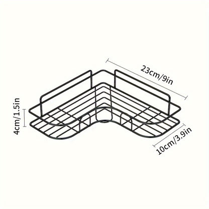 [Bathroom Storage Shelf] Rust-Resistant Corner Shower Rack | Wall-Mounted Bathroom Shelf for Shampoo, Toner, Cosmetics