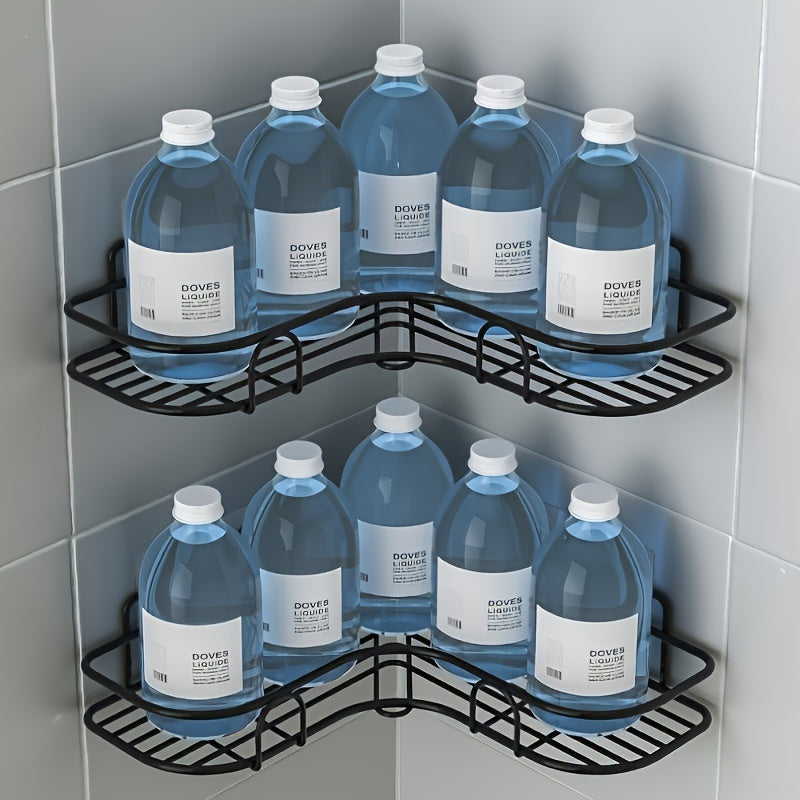 [Bathroom Storage Shelf] Rust-Resistant Corner Shower Rack | Wall-Mounted Bathroom Shelf for Shampoo, Toner, Cosmetics