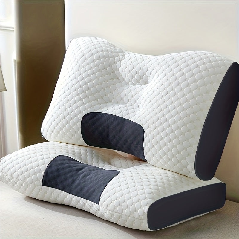 Purchase One And Receive Another at No Cost, Two Soft Woven Neck Massage Pillows for Couples - Featuring Adjustable Ergonomic, High-Quality Pillow Core, And a Removable Pillowcase for Enhanced Sleeping Comfort.