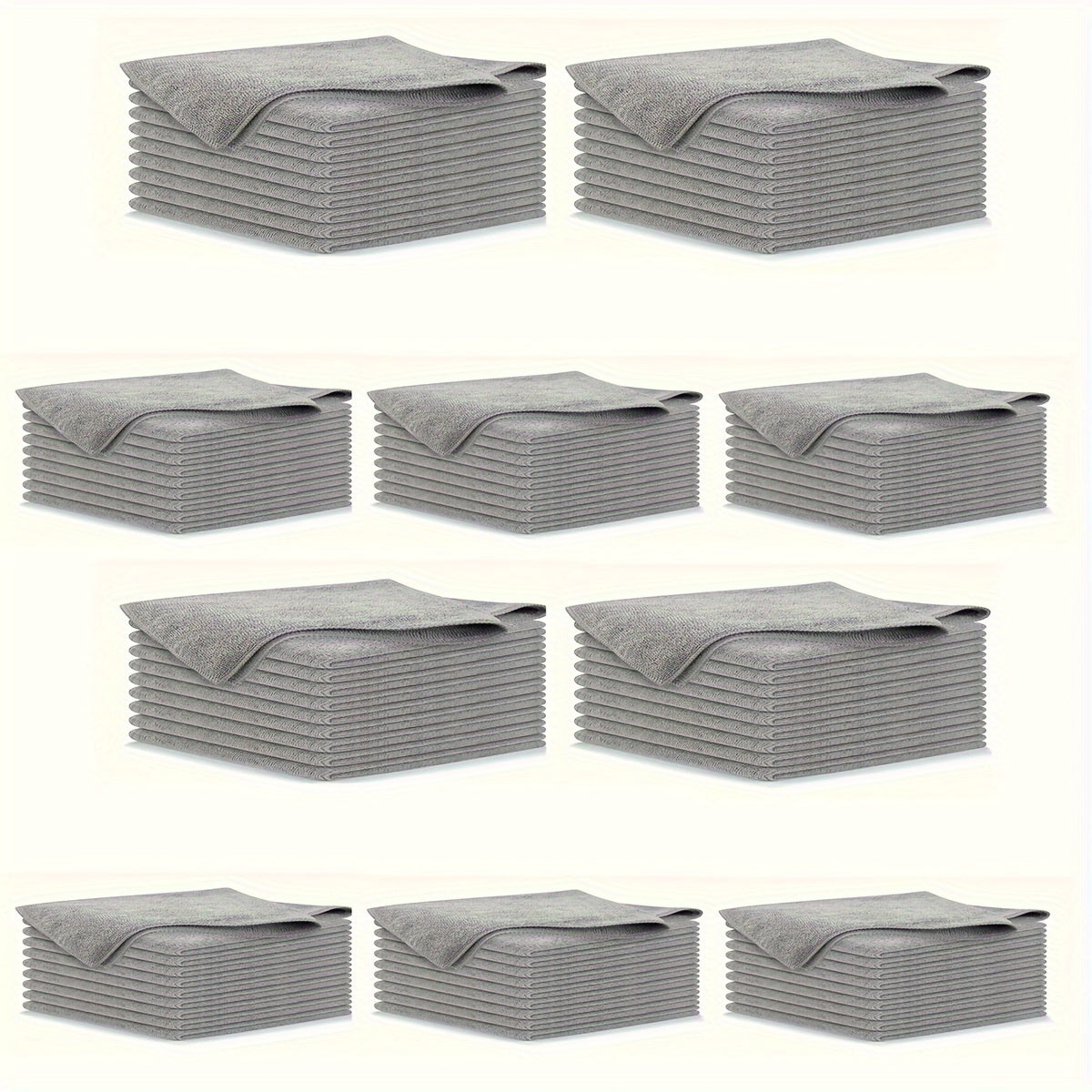 20-Pack Microfiber Cleaning Cloths for Kitchen, Ultra-Soft & Absorbent, Light Gray Square Towels - Machine Washable, Stain-Removing for Glass, Countertops, Dishes & More