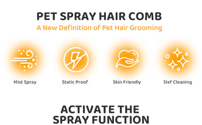 Steam Cat Brush Pro Waterproof Rechargeable Self-Cleaning Pet Grooming Hair Care Tools with Spray, Floaters Hair Removal for Dog
