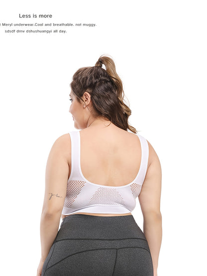 Plus Size Sports Bras for Women Seamless Bra with Pads Big Size Bralette Push Up Brassiere Bra Vest