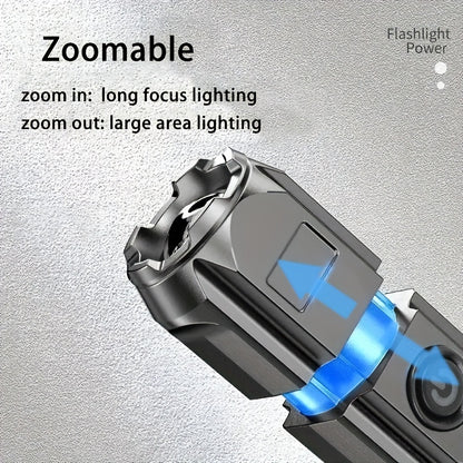 [Powerful Zoomable] Powerful Zoomable Flashlight | 1pc Outdoor Multi-functional Portable Home Small Telescopic Zoom Light