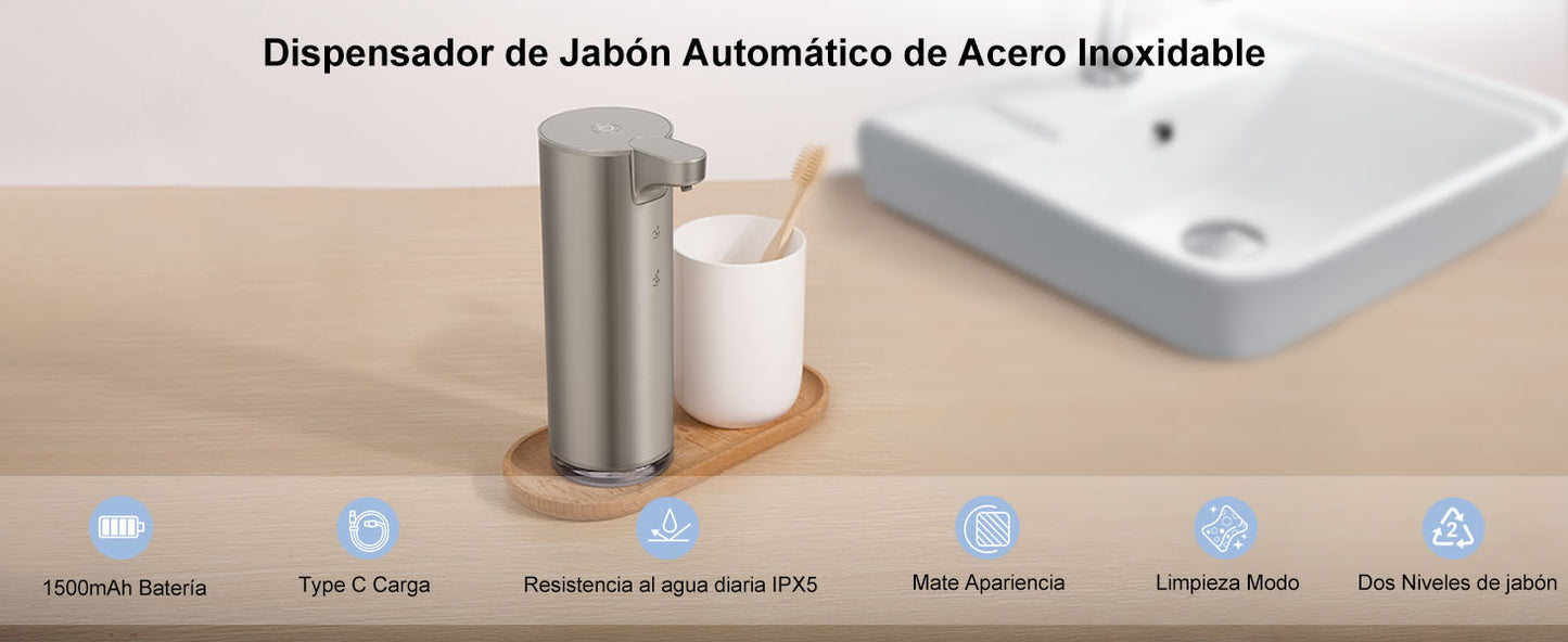 LAOPAO Stainless Steel Automatic Soap Dispenser with LED Lighting Contact Kitchen and Bathroom Hygienic Soap Dispenser