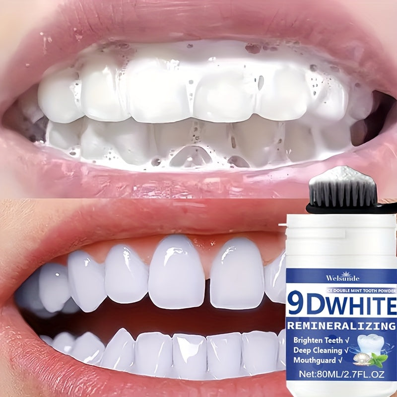 [Tooth Whitening Powder] 9D White Remineralizing Hydroxyapatite Tooth Powder, Tooth Whitening Powder, Deep Cleaning, Fresh Breath, Ideal For Oral Health & Hygiene Gift For Women Men, Breath Freshener, Toothpaste, Tooth Cleani