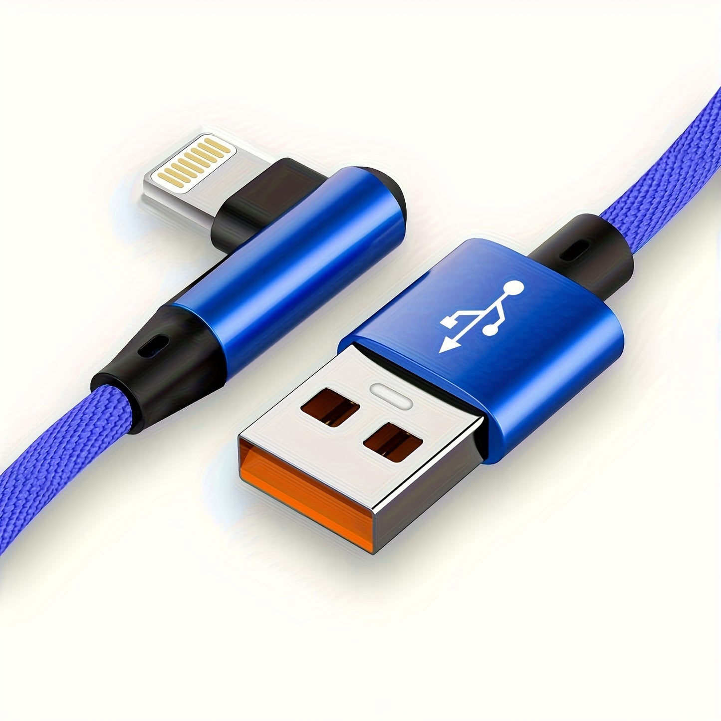 [Fast L-Shaped USB Cable] Fast Charging L-Shaped USB Cable for iPhone 14, 13, 12, 11, X, 8, 7, 7 Plus, 6, 6S, 5 and iPad