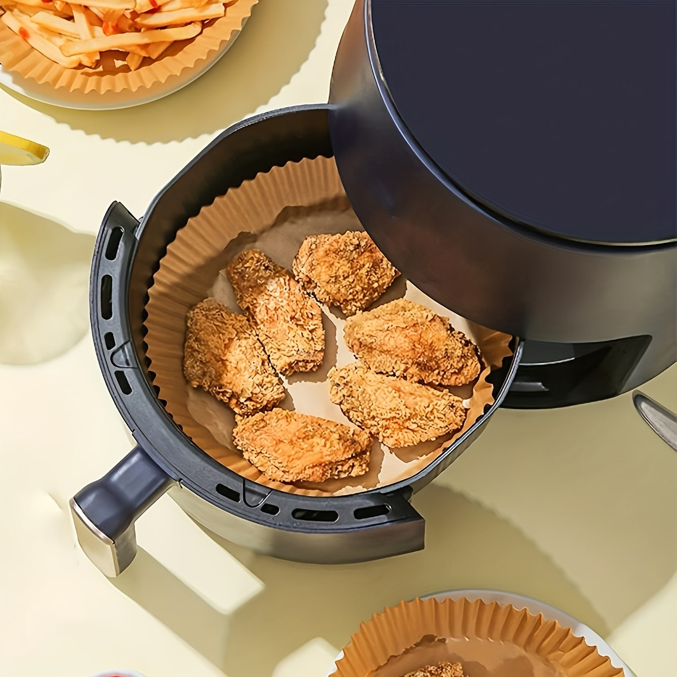 Brown Party-Specific Oil Absorbent Paper, Household Food Mat Sheets for Baking and Air Fryer Use