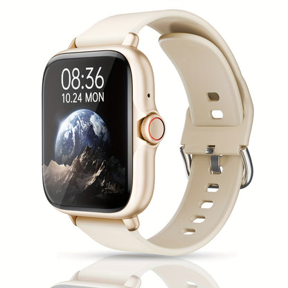 1.83'' Full Touch Screen Smart Watch • Message Alerts, Call Answering • Sports Pedometer, Health Monitoring • Compatible with iPhone/Android • Alloy Body, Silicone Strap • DESERTCAT - Ideal Gift for Birthdays