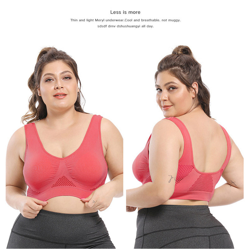 Plus Size Sports Bras for Women Seamless Bra with Pads Big Size Bralette Push Up Brassiere Bra Vest