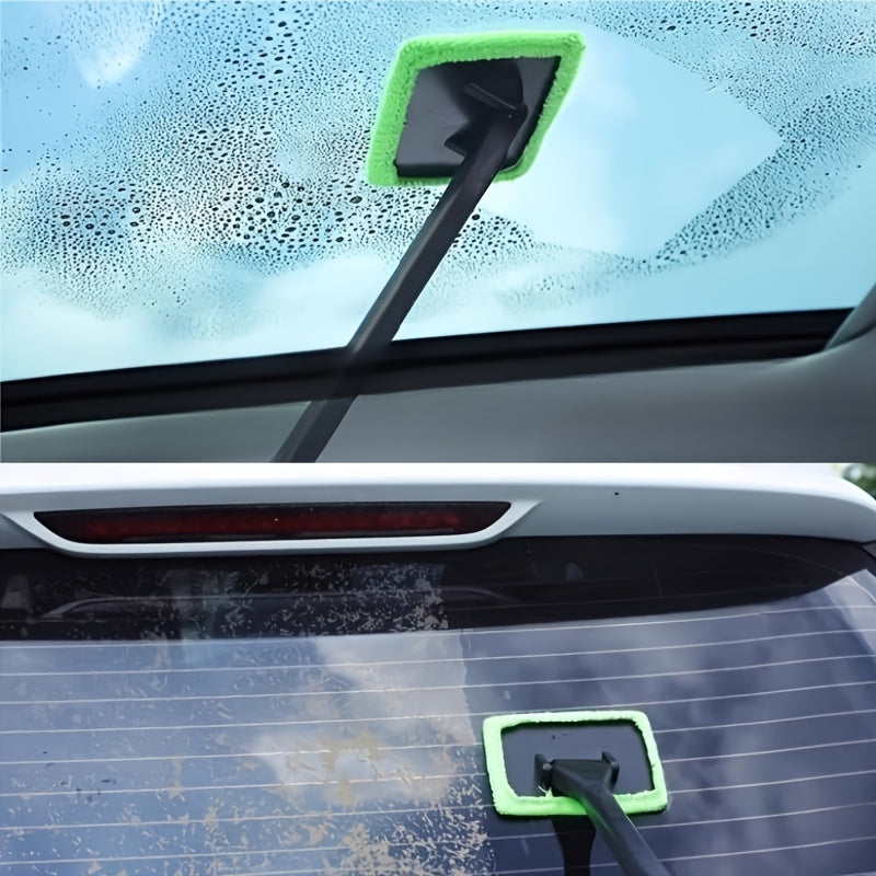 Windshield Cleaning Brush Kit • Long Handle Interior Car Glass Wiper • Plastic Material