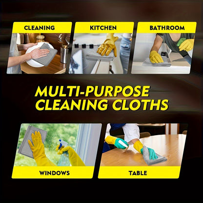 20-Pack Microfiber Cleaning Cloths for Kitchen, Ultra-Soft & Absorbent, Light Gray Square Towels - Machine Washable, Stain-Removing for Glass, Countertops, Dishes & More