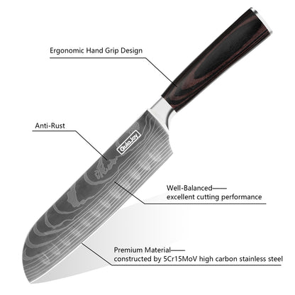 Qulajoy Santoku Knife, High Carbon Stainless Steel Chef Knife
