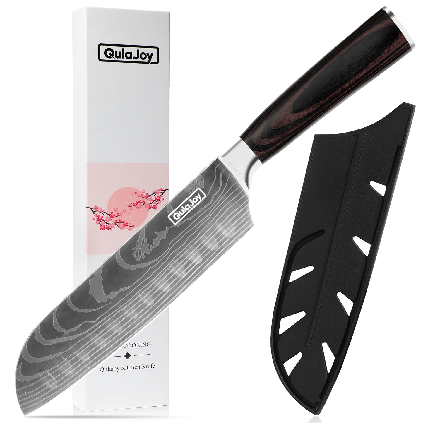 Qulajoy Santoku Knife, High Carbon Stainless Steel Chef Knife