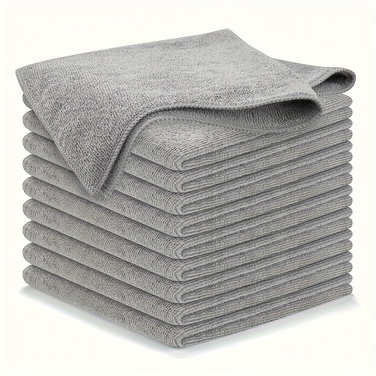 20-Pack Microfiber Cleaning Cloths for Kitchen, Ultra-Soft & Absorbent, Light Gray Square Towels - Machine Washable, Stain-Removing for Glass, Countertops, Dishes & More
