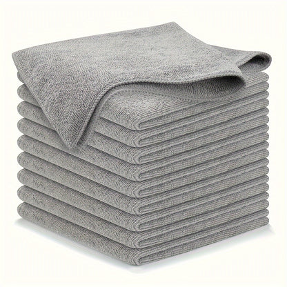 20-Pack Microfiber Cleaning Cloths for Kitchen, Ultra-Soft & Absorbent, Light Gray Square Towels - Machine Washable, Stain-Removing for Glass, Countertops, Dishes & More