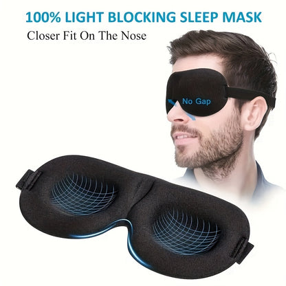 [Heavy Duty Night Mask] 1/3/5/10 Pack Pure Blackout 3D Contoured Eye Mask - Hypoallergenic & Fragrance-Free, Soft Ergonomic Fit for Men & Women - Travel, Home, Office Use, No Leakage, Beige-Friendly - Ideal Gift