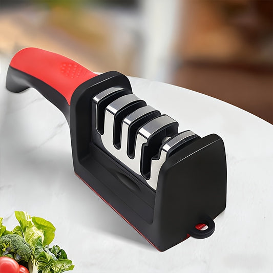 4-Stage Professional Knife Sharpener | High-Precision Whetstone, Diamond, and Ceramic Sharpening Stone with Non-Slip Grip | Easy to Use, Fast Sharpening, Long-Lasting Performance, Suitable for Father'S Day