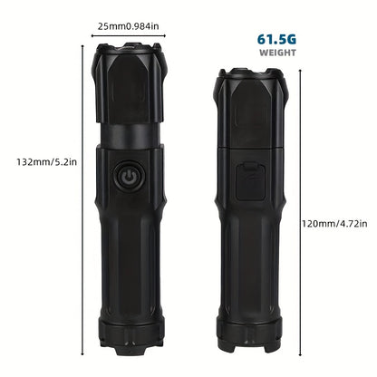 [Powerful Zoomable] Powerful Zoomable Flashlight | 1pc Outdoor Multi-functional Portable Home Small Telescopic Zoom Light