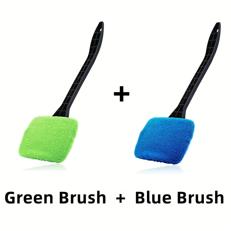 Windshield Cleaning Brush Kit • Long Handle Interior Car Glass Wiper • Plastic Material