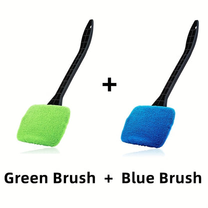 Windshield Cleaning Brush Kit • Long Handle Interior Car Glass Wiper • Plastic Material