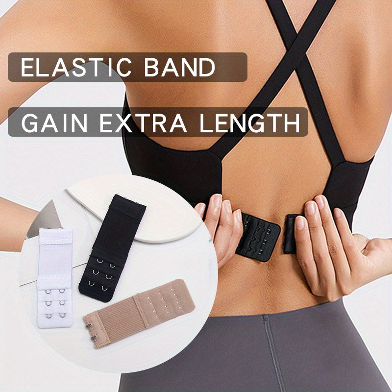 3 Pieces Adjustable 2-Hook Bra Strap Extenders for Comfortable Braless Look, Women's Lingerie & Underwear Accessories with Adjustable Band