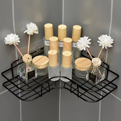 [Bathroom Storage Shelf] Rust-Resistant Corner Shower Rack | Wall-Mounted Bathroom Shelf for Shampoo, Toner, Cosmetics