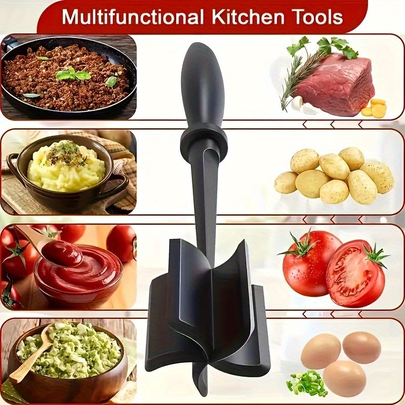 [1pc ABERZEY Meat Chopper] ABERZEY 1pc Heat Resistant Plastic Meat Chopper | Manual Hamburger Meat Shredder, Beef Grinder for Crafting Burgers, Turkey & More | No Electricity Needed